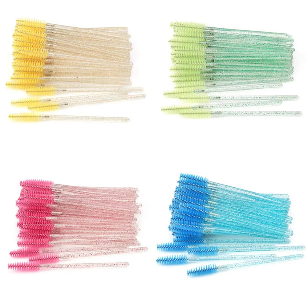 QSTY 50pcs Disposable Eyelash Brush Applicators in 6 Colors - Smarsty
