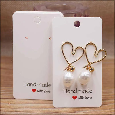 Handmade Paper Earring Cards Pack of 50 Ideal for DIY Jewelry - Smarsty