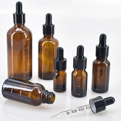 Amber Glass Dropper Bottles with Scale for Easy Refilling - Smarsty