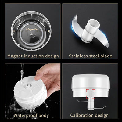 HiPiCok Meat Grinder Electric Garlic Crusher Food Chopper Mini Garlic Press Vegetable Chopper Masher Machine USB Kitchen Gadgets by Smarsty