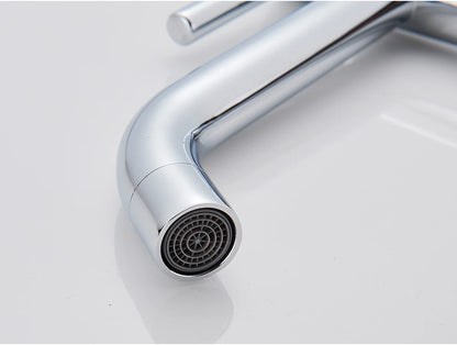 Brushed Gold Bathroom Faucet with Hot Cold Mixer - Smarsty