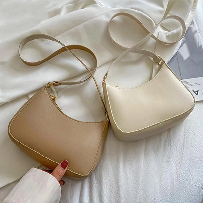 Retro PU Leather Shoulder Bag For Women Hobo Style Classic - Smarsty