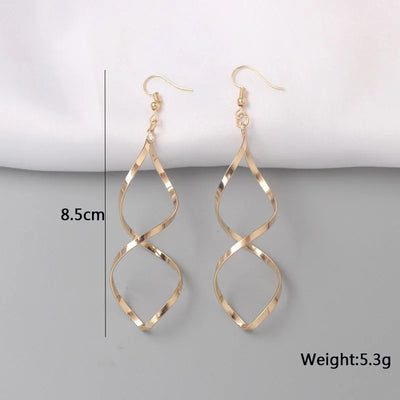 Gold Metal Drop Earrings with Irregular Heart Design for Women - Smarsty
