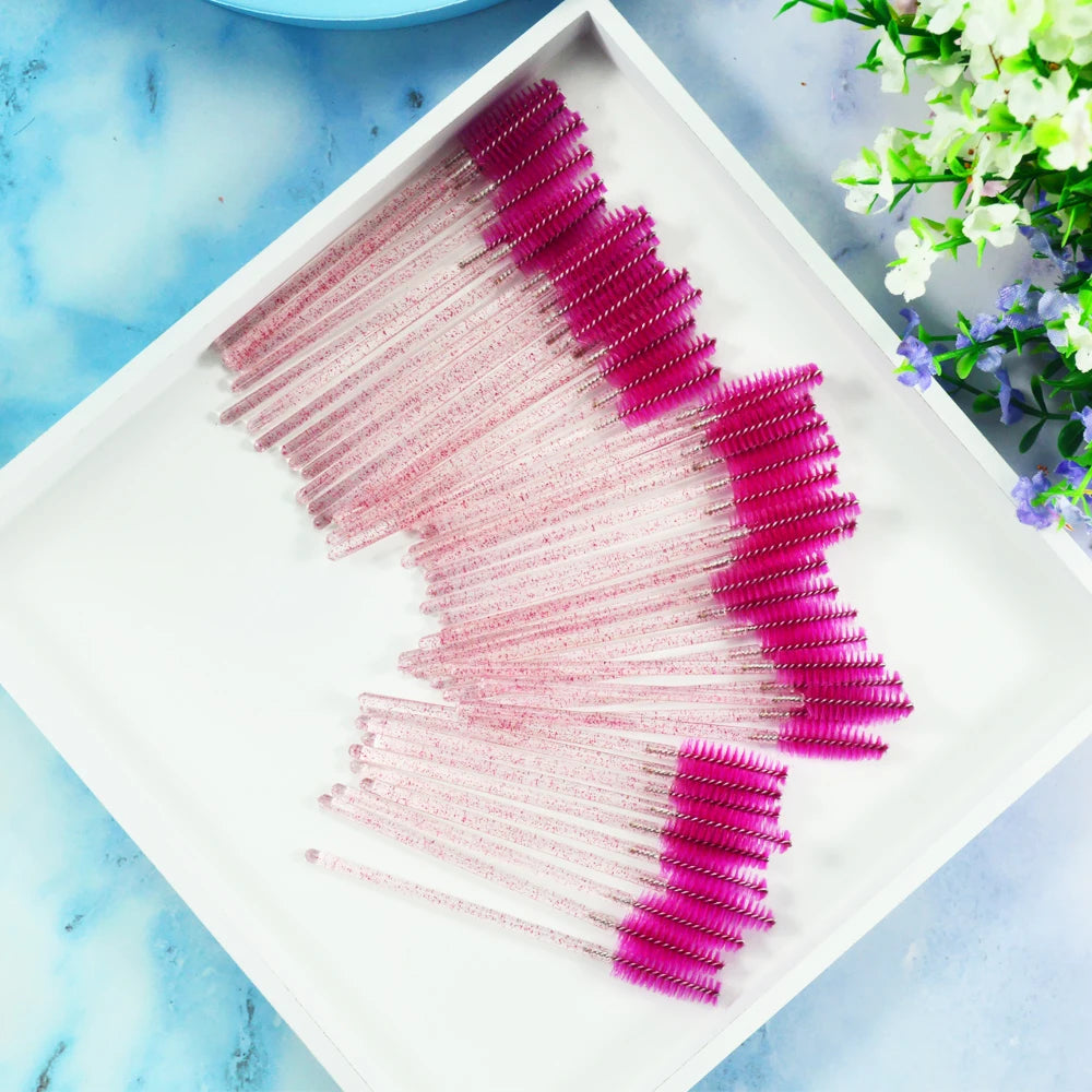 QSTY 50pcs Disposable Eyelash Brush Applicators in 6 Colors - Smarsty