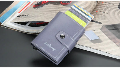 New RFID Men Card Wallets Hasp Small Card Wallets Slim Mini Men's Wallet High Qaulity Card Clip Photo Holder Short Male Purses