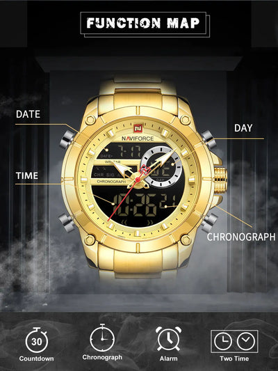 NAVIFORCE Luxury Waterproof Quartz Sport Watch for Men - Smarsty