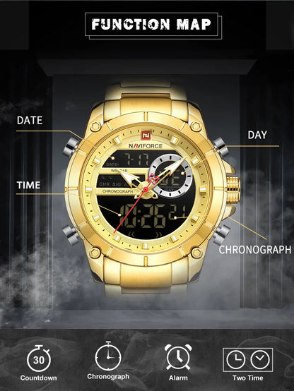 NAVIFORCE Luxury Waterproof Quartz Sport Watch for Men - Smarsty