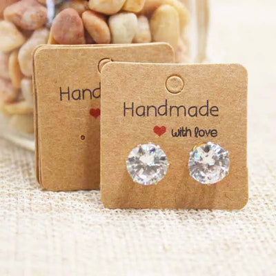 Handmade Paper Earring Cards Pack of 50 Ideal for DIY Jewelry - Smarsty