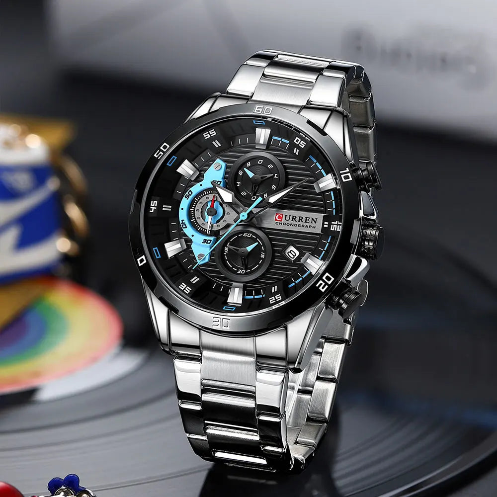 Curren Stainless Steel Men's Watch with Luminous Dial - Smarsty