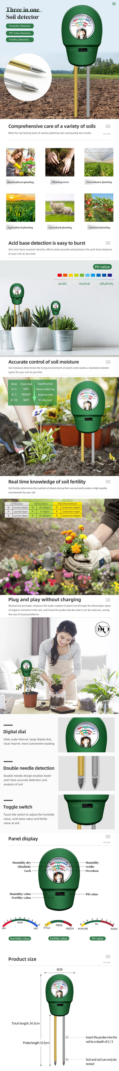 5 in 1 Soil Tester with Digital Readings for Garden Care - Smarsty