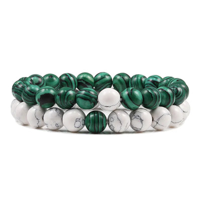 Couples Distance Lava Stone Yoga Bracelets Set - Smarsty