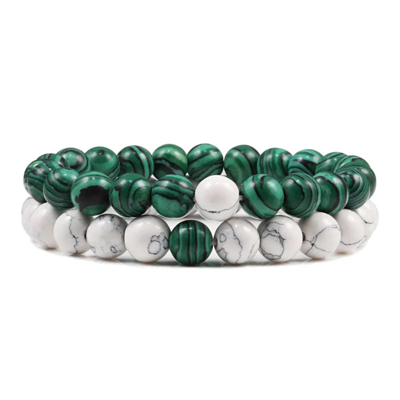 Couples Distance Lava Stone Yoga Bracelets Set - Smarsty