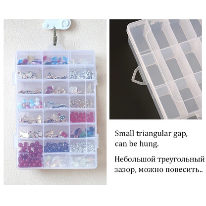 Transparent Jewelry Storage Box with Adjustable Compartments - Smarsty
