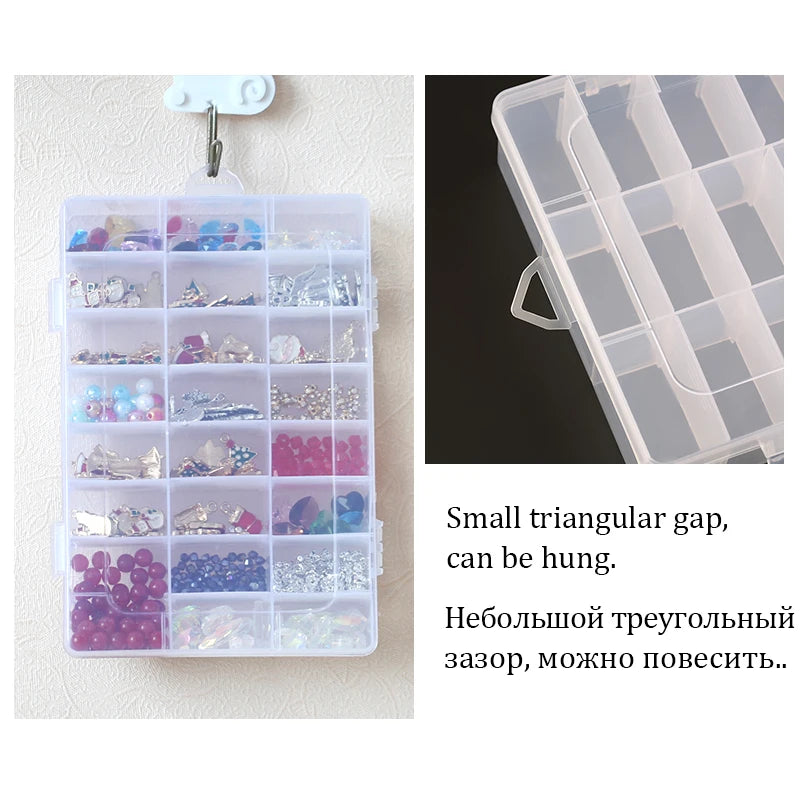 Transparent Jewelry Storage Box with Adjustable Compartments - Smarsty