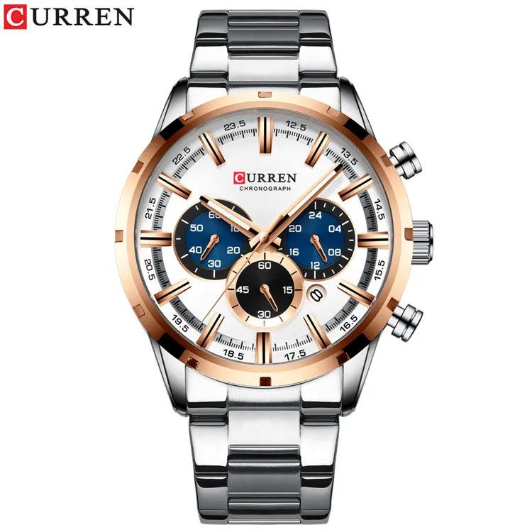 Curren Men's Waterproof Business Watch with Blue Dial - Smarsty