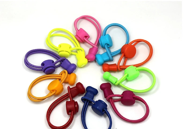 1 Pair 22 Colors Elastic Shoelaces Round Locking No Tie Shoe Laces Kids Adult Quick Lazy Laces Rubber Sneakers Shoelace T1 - Smarsty