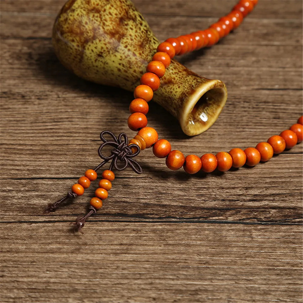 Green 6mm Natural Sandalwood Beaded Bracelets for Women - Smarsty
