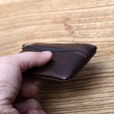 Genuine Leather Mini Coin Purse for MenTop Layer Cowhide Wallet Women Zipper Vintage Card Bag Short Lady Wallet Key Case NZPJ - Smarsty