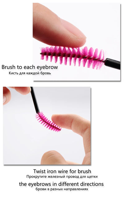 5/25/50 PCS Makeup Brushes Pink Crystal Eyelashes Brush Reusable Fake Lashes Extension Supplies False Eyelash Make up Tool Hot - Smarsty