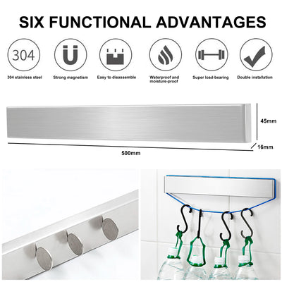 40CM 50CM Stainless Steel Knife Stand Magnetic Knife Holder Wall Block Storage Rack for Knives Kitchen Accessories Organizer by Smarsty