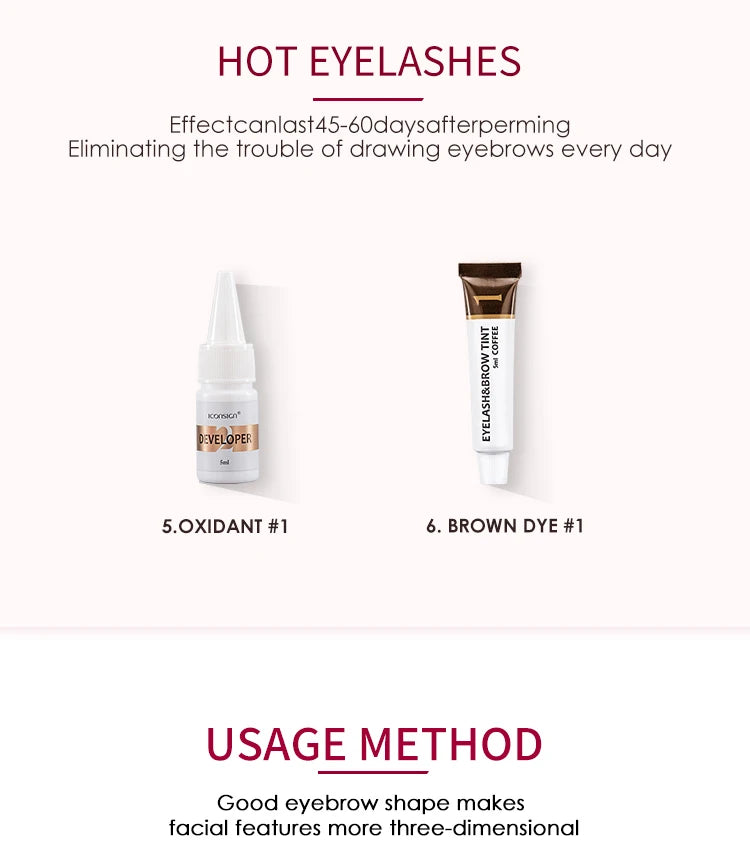 ICONSIGN Lash Lift and Tint Kit Professional Eyelash Lifting Tint Brow Lamination Dye Eye Makeup Tools