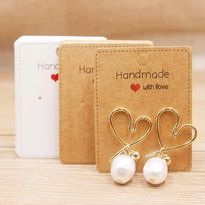 50 Pack Handmade Paper Earring Cards for Jewelry Display - Smarsty