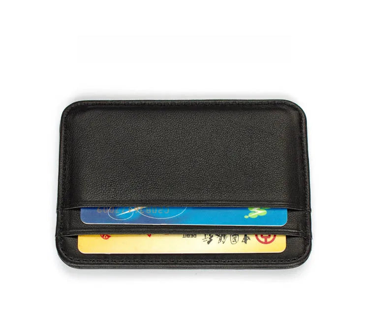 New Slim 100% Sheepskin Genuine Leather Men's Wallet Male Thin Mini ID Credit Card Holder Small Cardholder Purse For Man - Smarsty