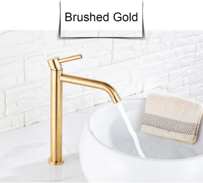 Brushed Gold Bathroom Faucet with Hot Cold Mixer - Smarsty