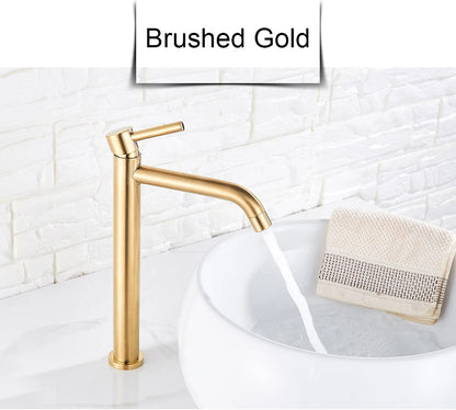Brushed Gold Bathroom Faucet with Hot Cold Mixer - Smarsty