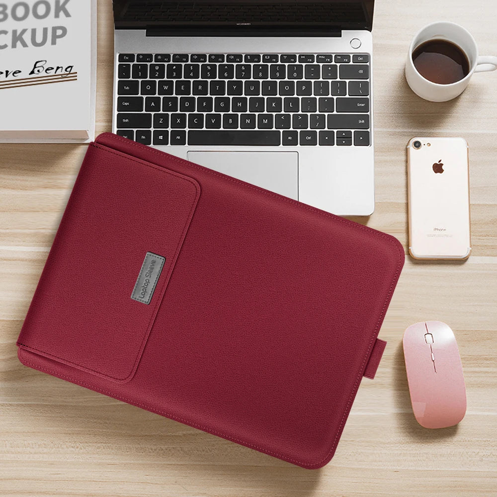 PU Laptop Sleeve With Stand Cover For MacBook Pro Air