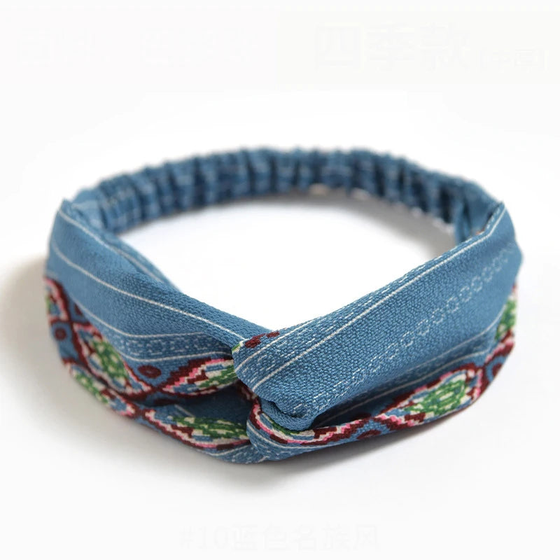 Bohemian Print Cashmere Headbands For Women Vintage Comfort - Smarsty