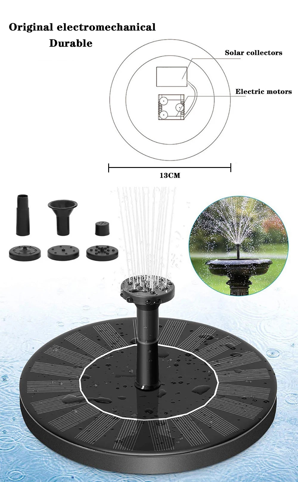 Solar Powered Mini Water Fountain for Garden Decoration - Smarsty