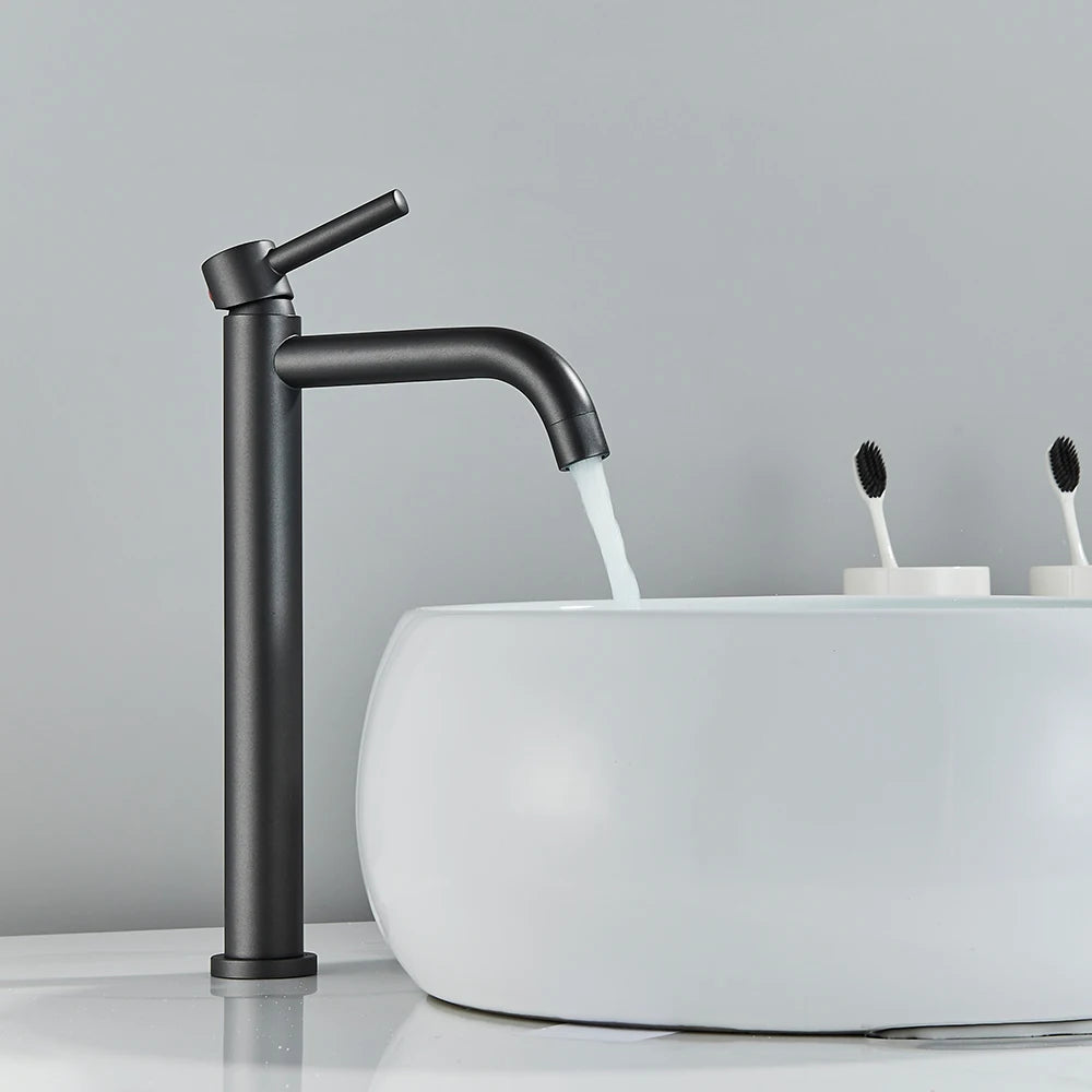 Brushed Gold Bathroom Faucet with Hot Cold Mixer - Smarsty