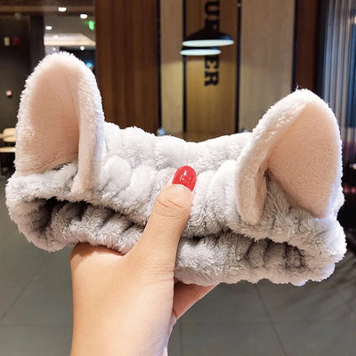 Soft Coral Fleece Bow Headband Warm Hair Holder Turban - Smarsty