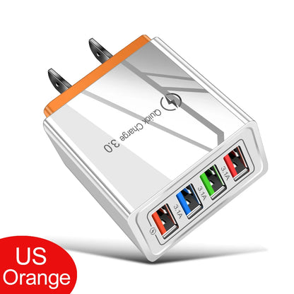 4 Port USB Quick Charge 3.0 Wall Charger EU Connector - Smarsty