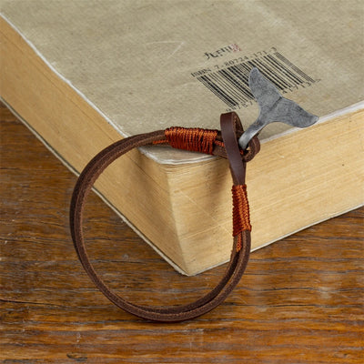 Vintage Leather Whale Tail Bracelet Beach Jewelry for Men Women - Smarsty
