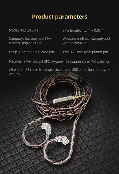 QKZ T1 HiFi Earphone Upgrade Cable with MMCX Connector - Smarsty