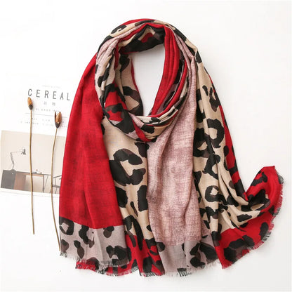 Luxury Leopard Print Scarf for Women Lightweight Shawl - Smarsty