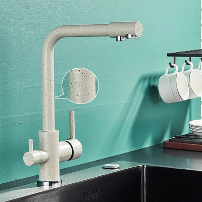 Black Grey Water Filter Kitchen Faucet with 360 Degree Rotation - Smarsty