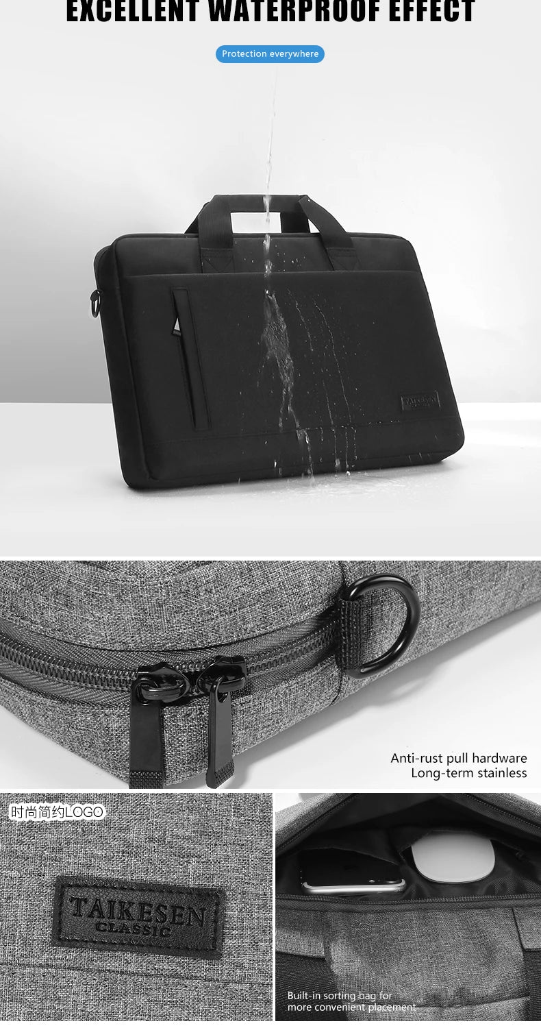 Durable Canvas Laptop Sleeve Case With Zipper Closure