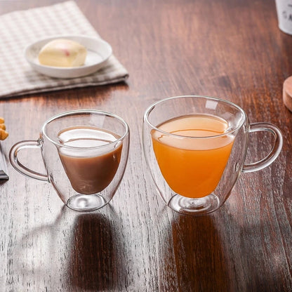 Heart Love Shaped Glass Mug for Couples - Smarsty