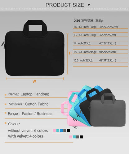 Padded Laptop Sleeve Bag For 11 To 15.6 Inch Laptops