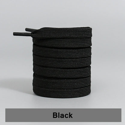 1Pair Classic shoelaces Flat black White Shoe Lace Double Fabric Non-slip Polyester Laces Casual Sport Shoestrings 100/120/140CM - Smarsty