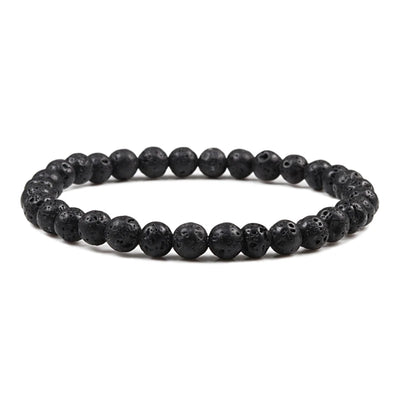 Natural Stone Bead Bracelet with Volcanic Lava - Smarsty