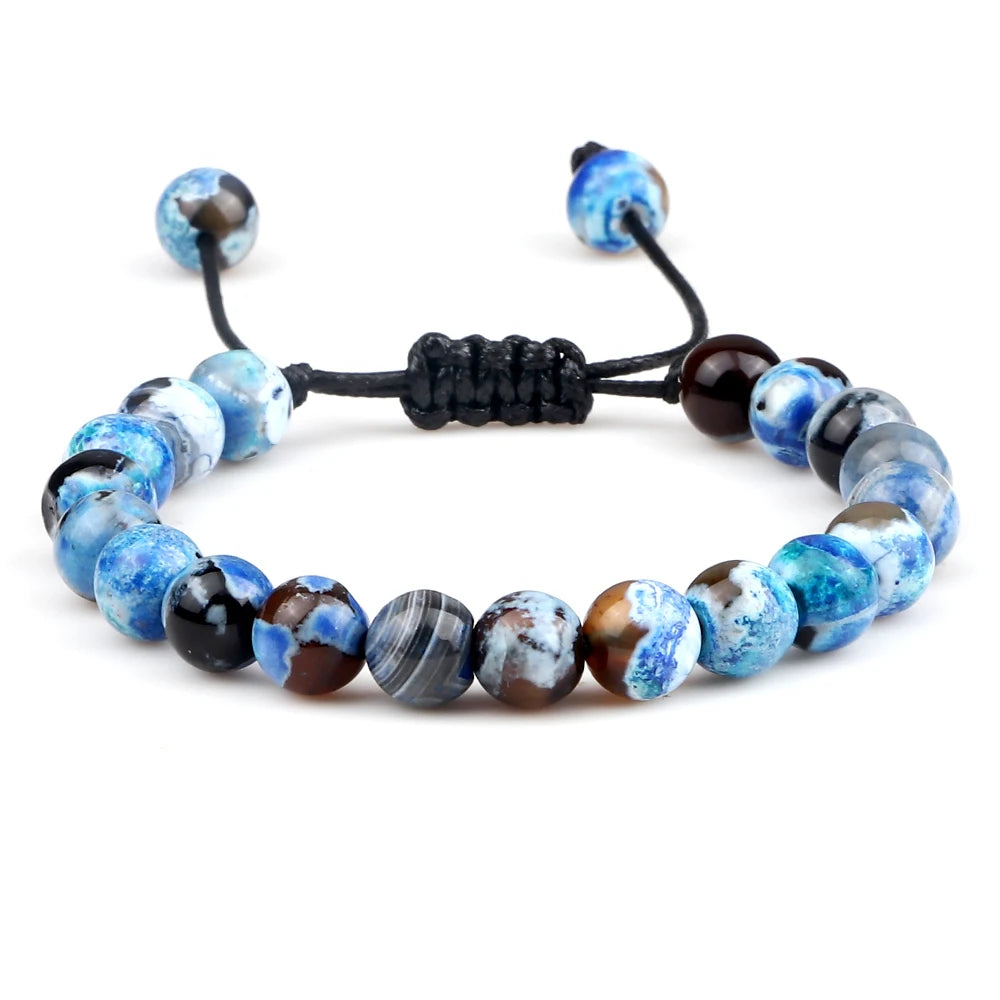 Adjustable 8mm Tiger Eye Beads Bracelet for Yoga Healing - Smarsty