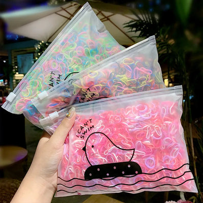 1000 Pack Girls Colorful Small Elastic Hair Bands Disposable - Smarsty