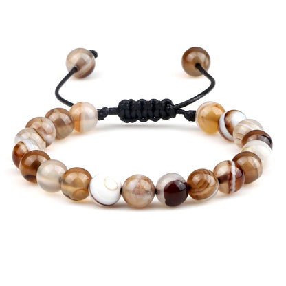 Adjustable 8mm Tiger Eye Beads Bracelet for Yoga Healing - Smarsty