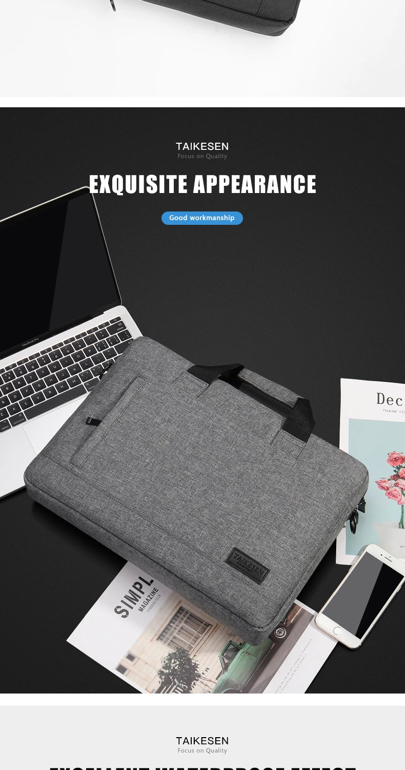Durable Canvas Laptop Sleeve Case With Zipper Closure
