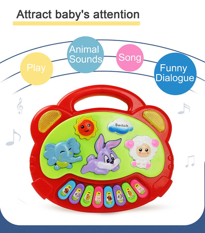 Kids Cartoon Piano Keyboard Game with Animal Sounds Flashing Light Music Baby Instrument Music Toys Educational Toys Kids Gifts by Smarsty