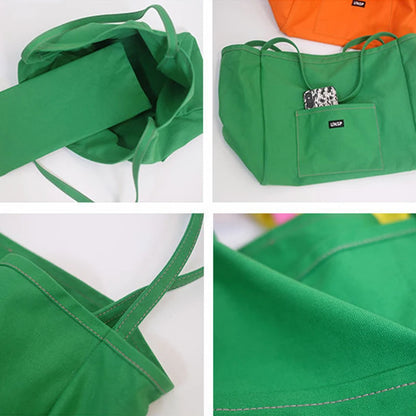 Canvas Reusable Shopping Bag For Women Portable Tote - Smarsty